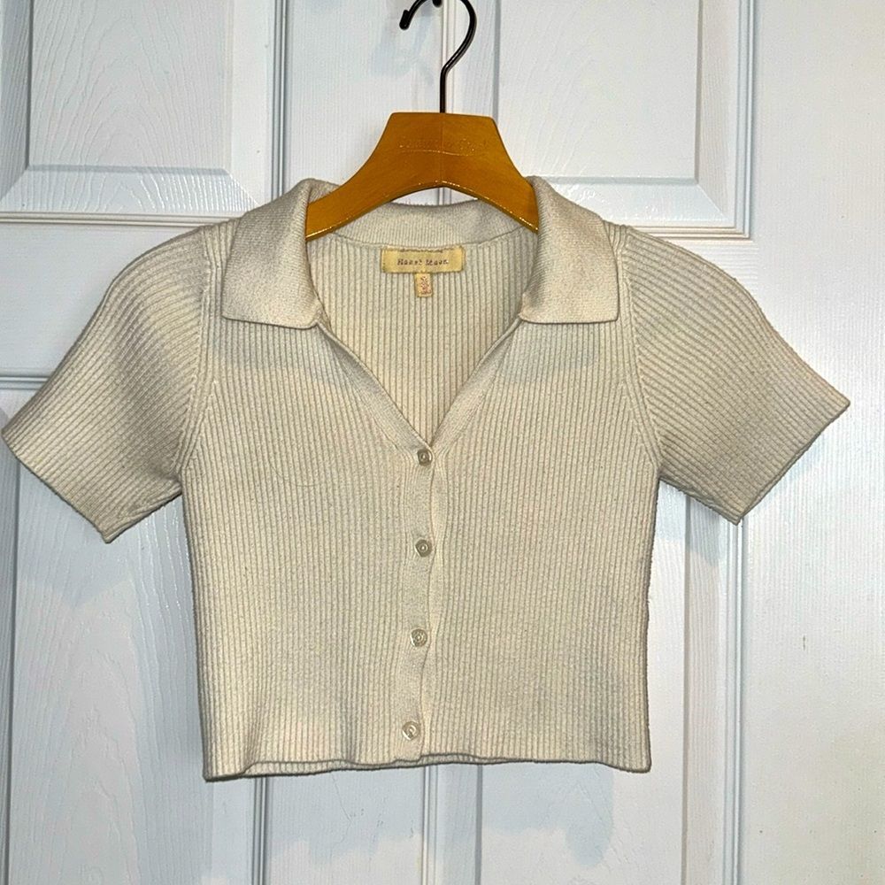 Hazel Moon XS Cream Sweater Crop